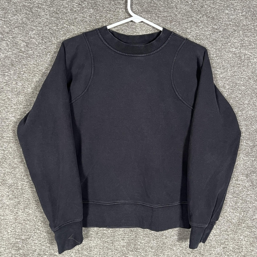 Lululemon Sweatshirt Womens Black Crewneck Pullover Thumbhole Athleisure Logo S
